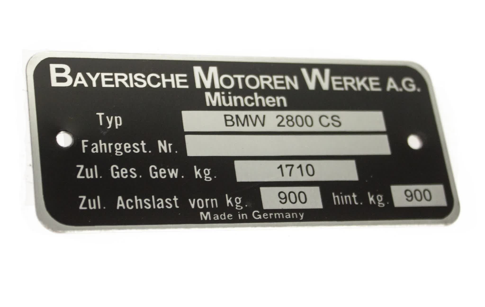 Stamped VIN Plate 2002 BMW Near Me Coupeking BMW Restoration Parts