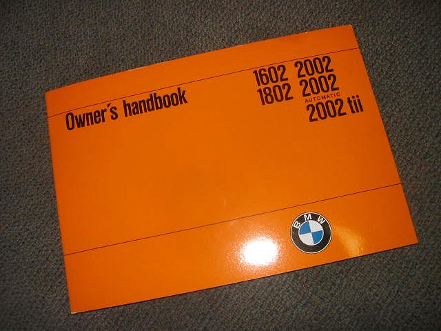 2002 2002tii Owner’s Glovebox Manuals 1974-6